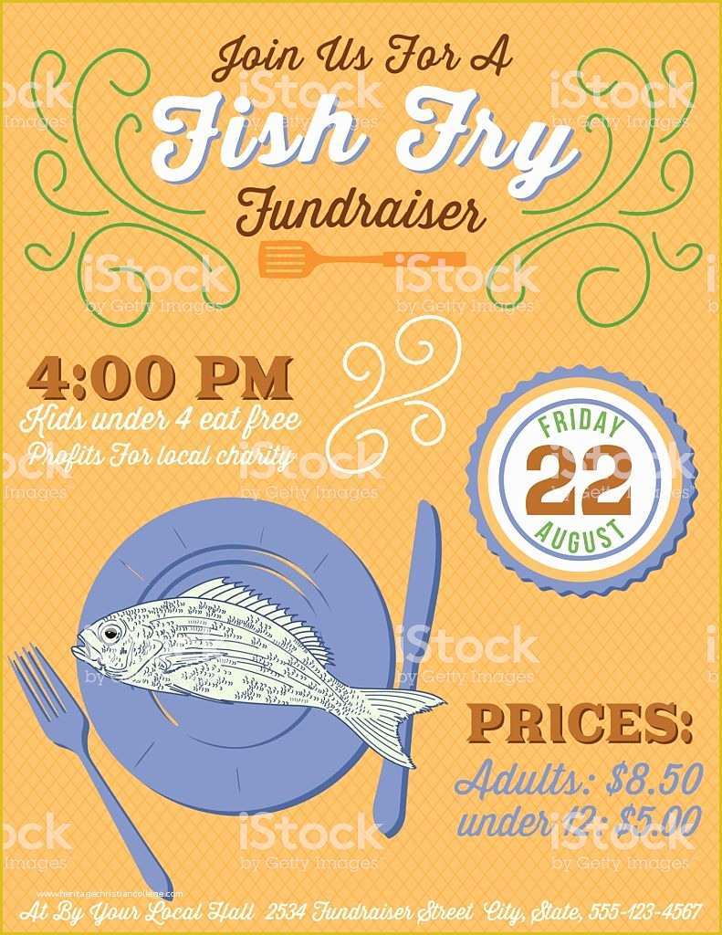 Free Fish Fry Flyer Template Of Fundraiser Fish Fry Poster Template Stock Vector Art
