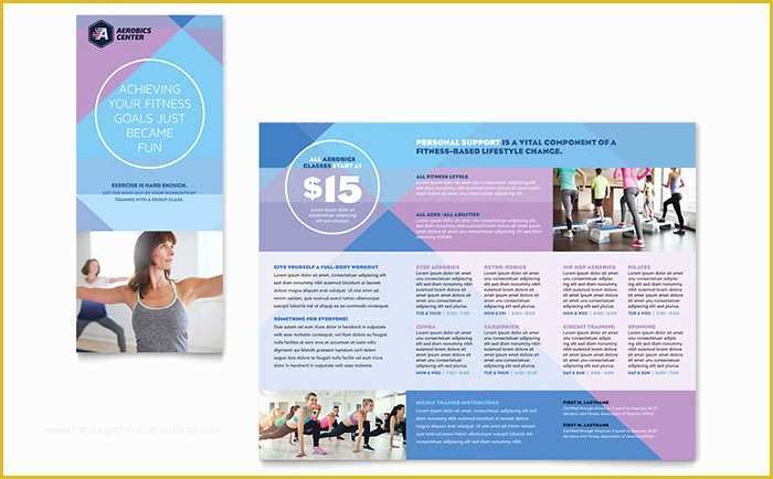 Free Fitness Flyer Template Publisher Of Aerobics Center Brochure Template Design