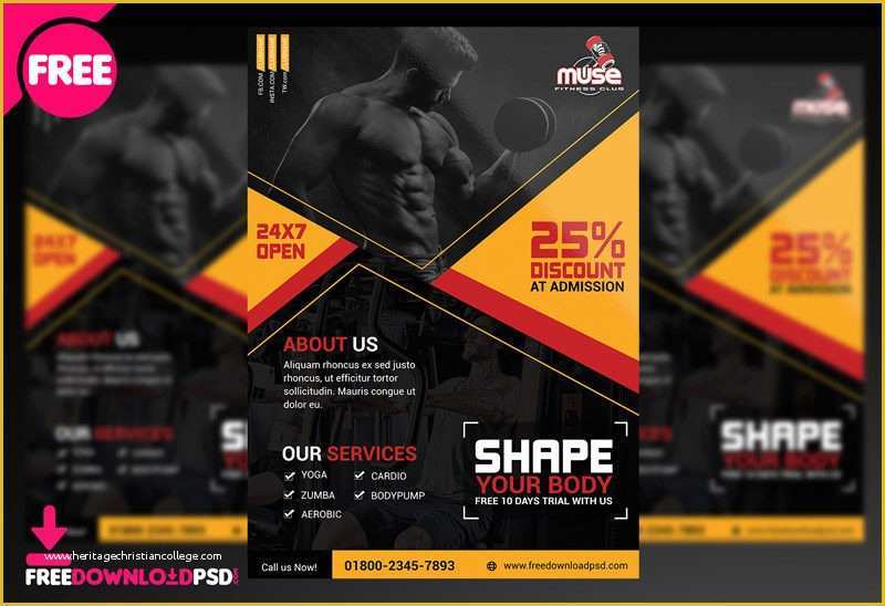 Free Fitness Flyer Template Publisher Of Fitness Flyer Psd Template