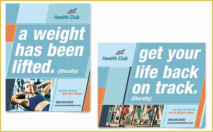 Free Fitness Newsletter Templates Of Health &amp; Fitness Gym Poster Template Design