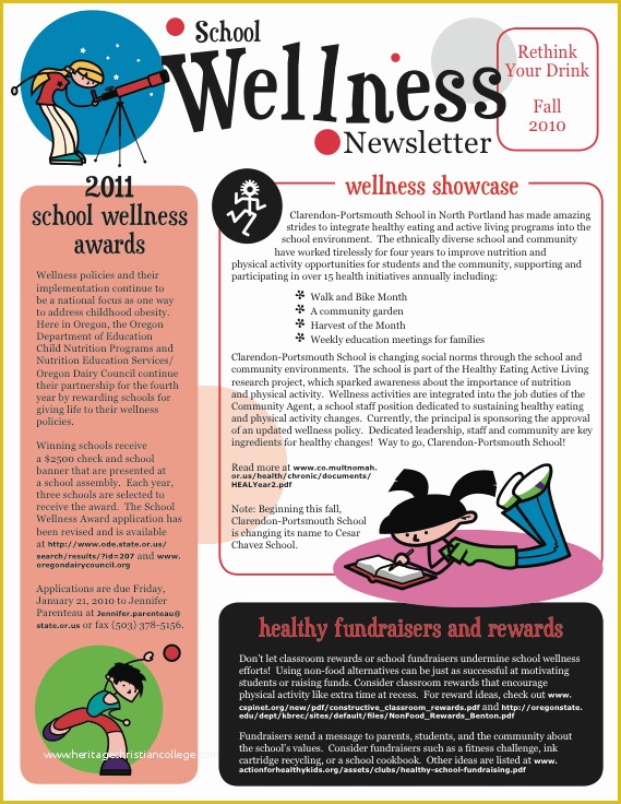 Free Fitness Newsletter Templates Of School Wellness Newsletter Fa2010
