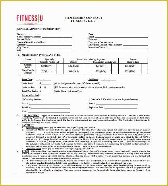 Free Fitness Waiver Template Of 11 Gym Contract Templates Pages Word Docs