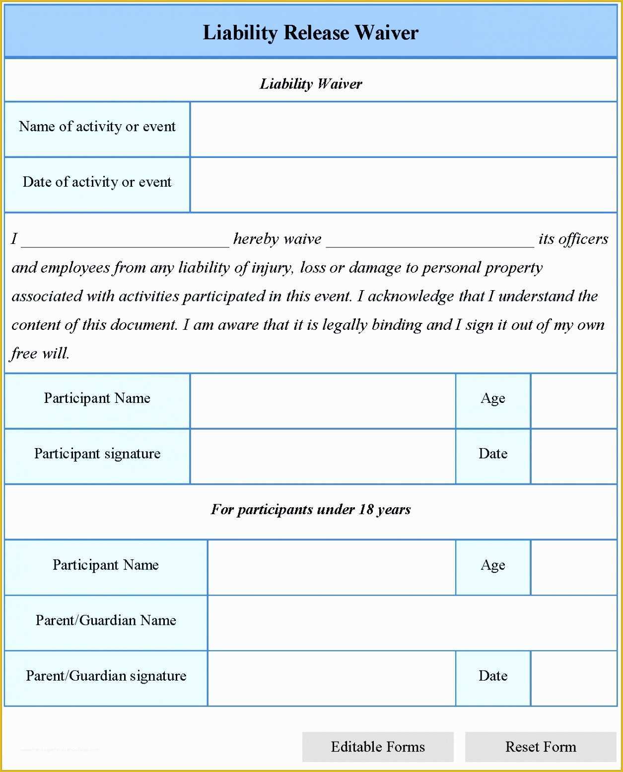 Free Fitness Waiver Template Of 6 Fitness Waiver and Release form Template
