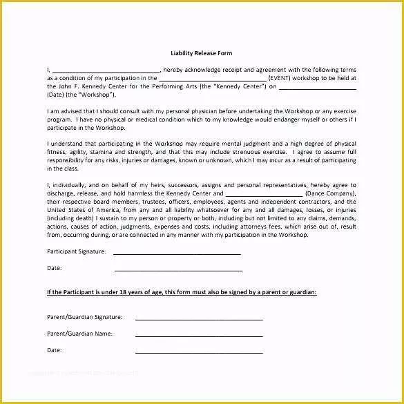 Free Fitness Waiver Template Of Liability Release Agreement Template – Psychicnights