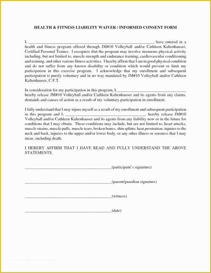 Free Fitness Waiver Template Of Yoga Waiver form Template Uk