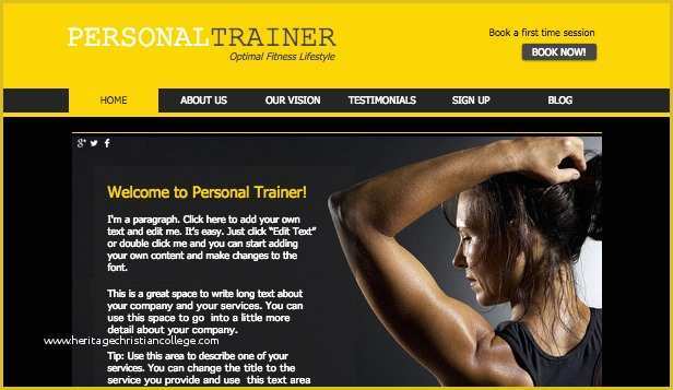 Free Fitness Website Templates Of Fitness Training Wix Template