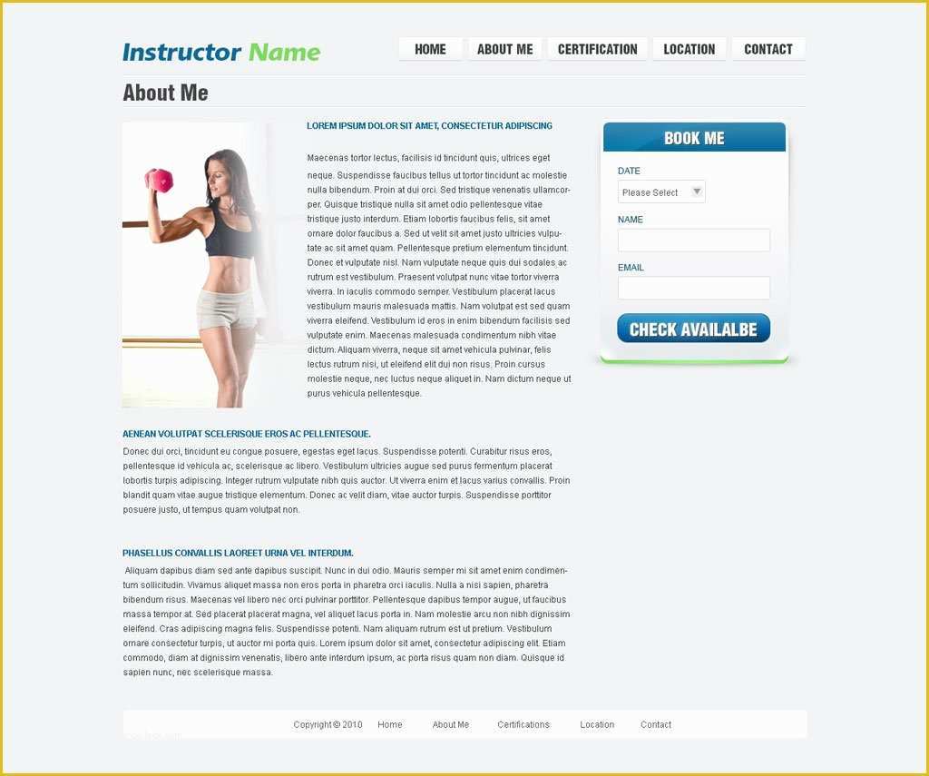 Free Fitness Website Templates Of Free Fitness Website Template