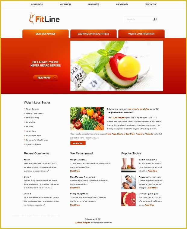 Free Fitness Website Templates Of Free Fitness Website Template