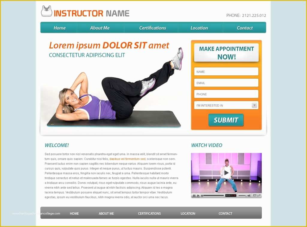 Free Fitness Website Templates Of Free Fitness Website Template