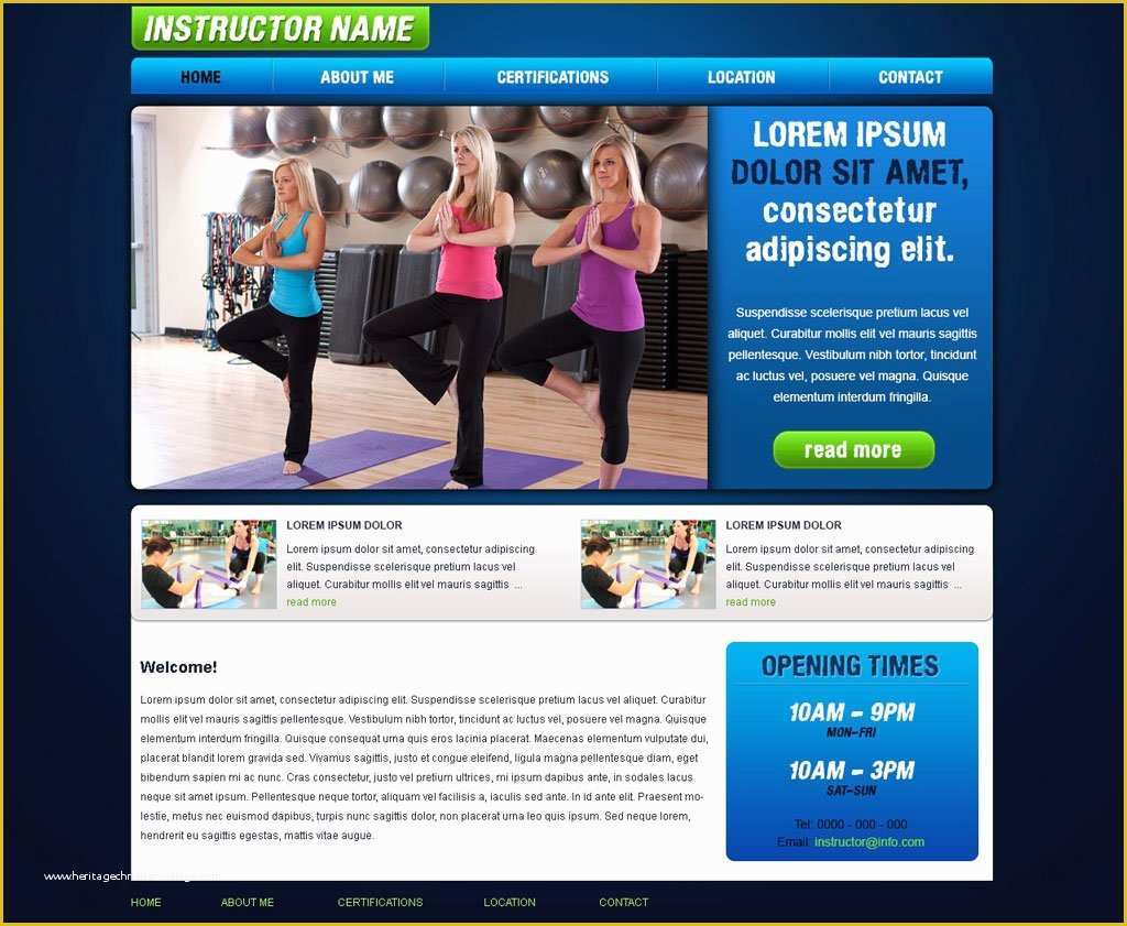 Free Fitness Website Templates Of Free Fitness Website Template