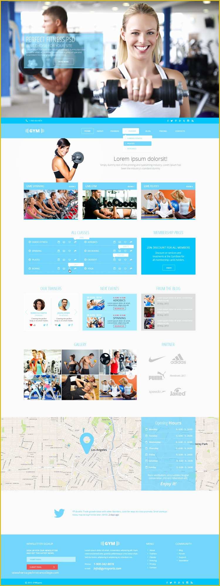 Free Fitness Website Templates Of Gymsports – Psd Template