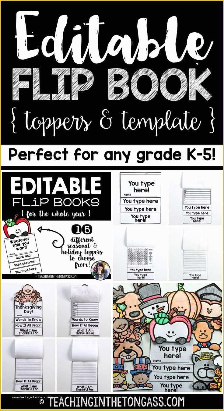 Free Flip Book Template for Teachers Of Editable Flip Book Template Bundle