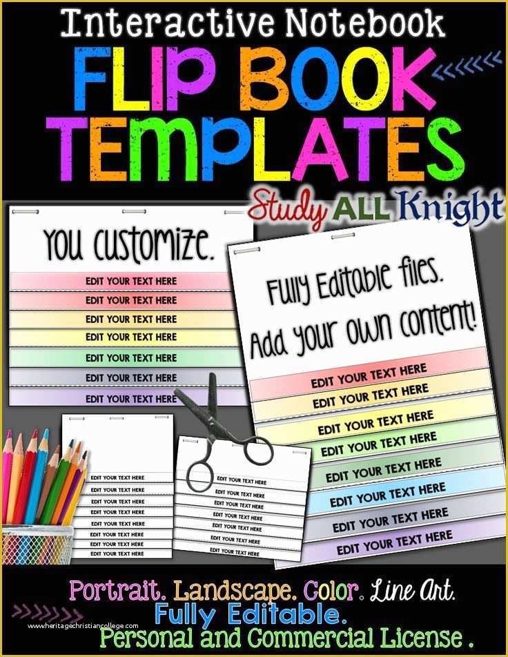 Free Flip Book Template for Teachers Of Fully Editable Color Line Art You Customize Add Your