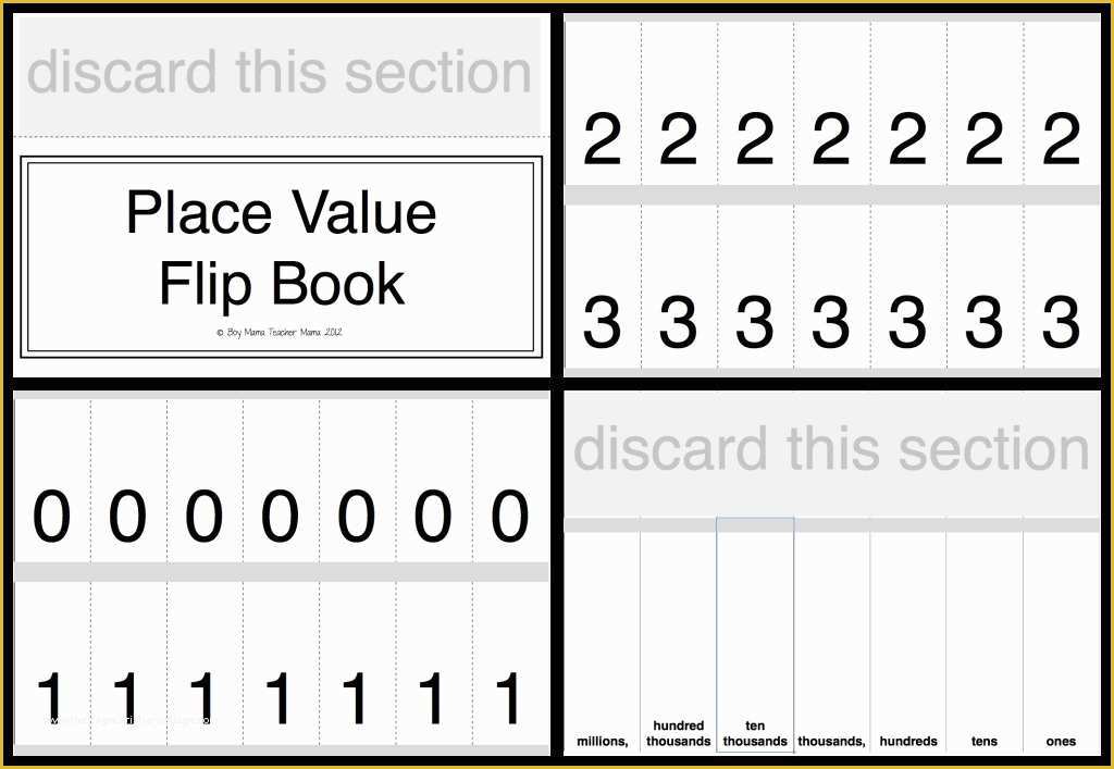Free Flip Book Template for Teachers Of Place Value Practice with A Flip Boy Mama Teacher Mama