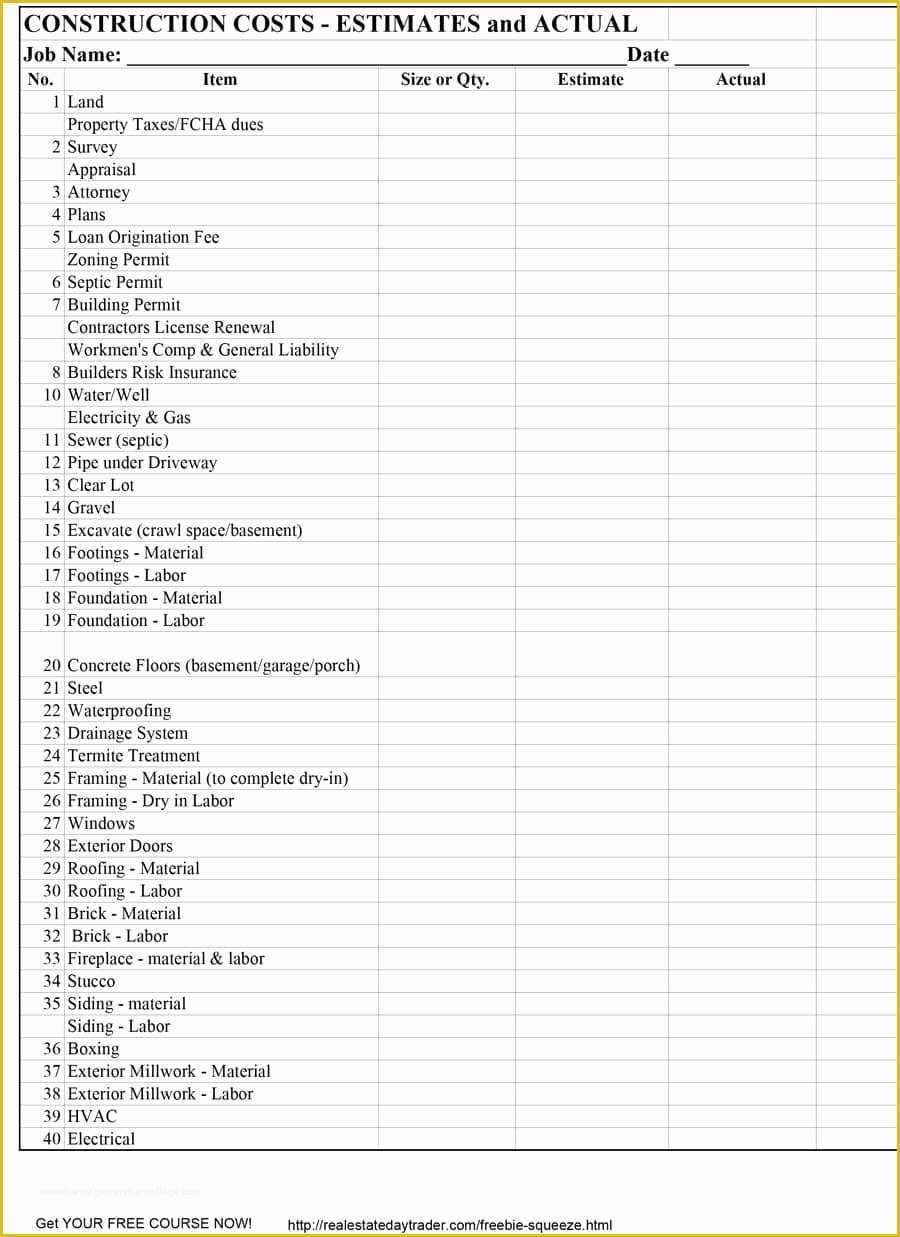 Flooring Estimate Template Excel