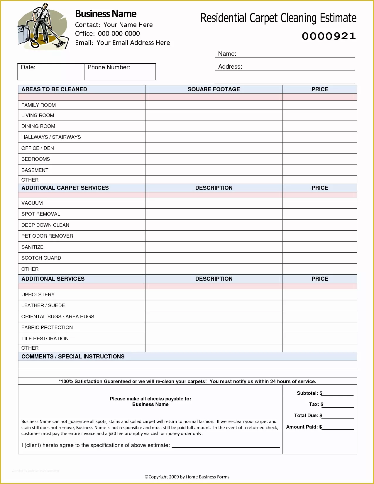 Free Flooring Estimate Template Of 5 Best Of Printable Cleaning Estimate Templates