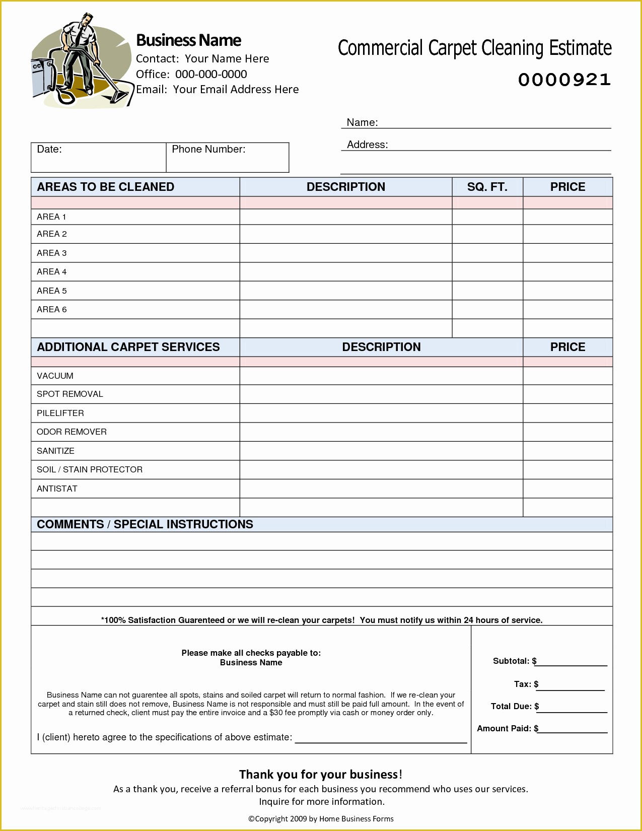 Free Flooring Estimate Template Of Cleaning Quote Template Free Templates Data