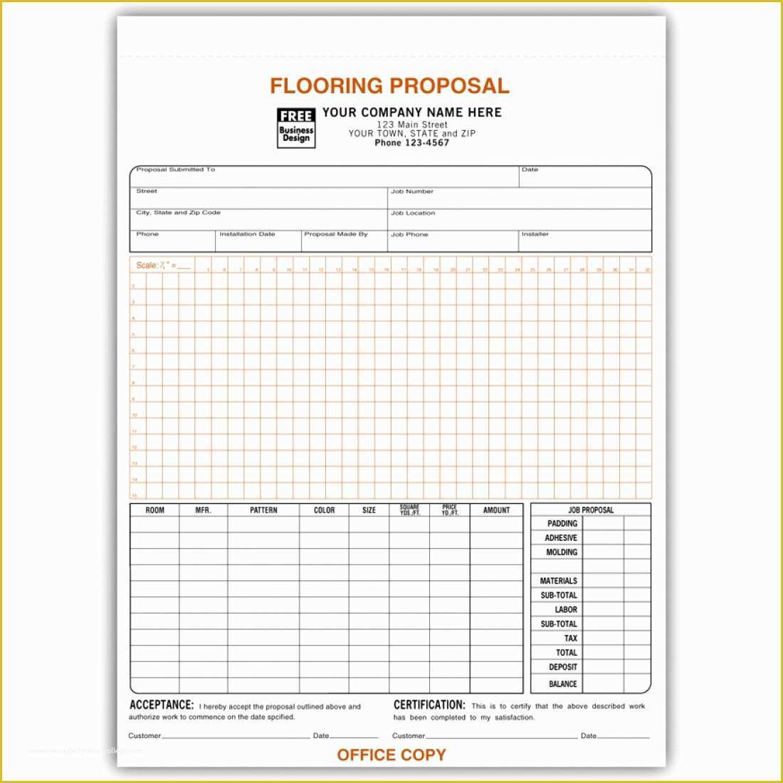 Free Flooring Estimate Template Of Flooring Proposal forms with Signature