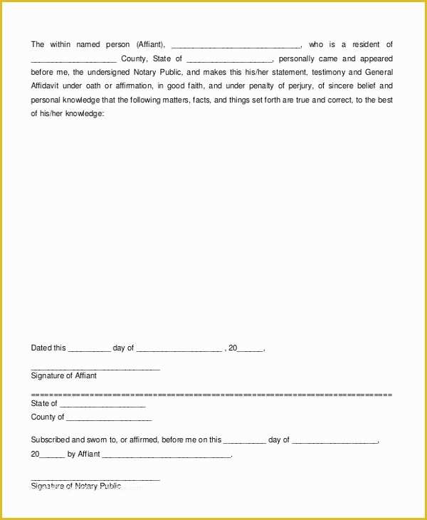 Free Florida Affidavit Template Of 29 Of Sworn Statement Template for Florida