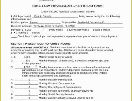 Free Florida Affidavit Template Of 8 Sample Affidavit forms
