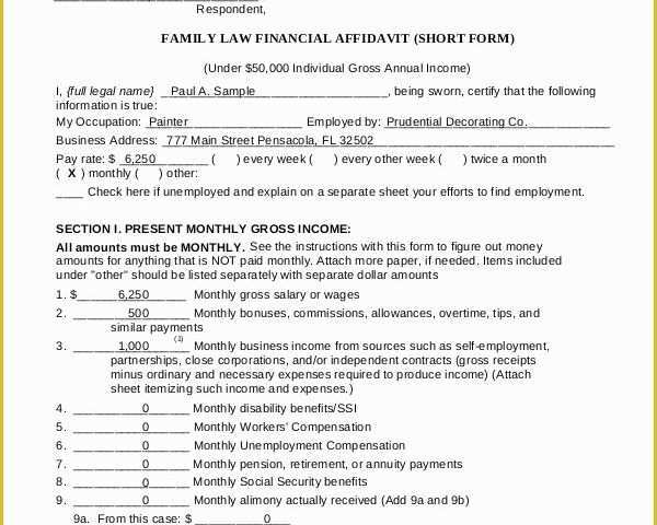 Free Florida Affidavit Template Of 8 Sample Affidavit forms