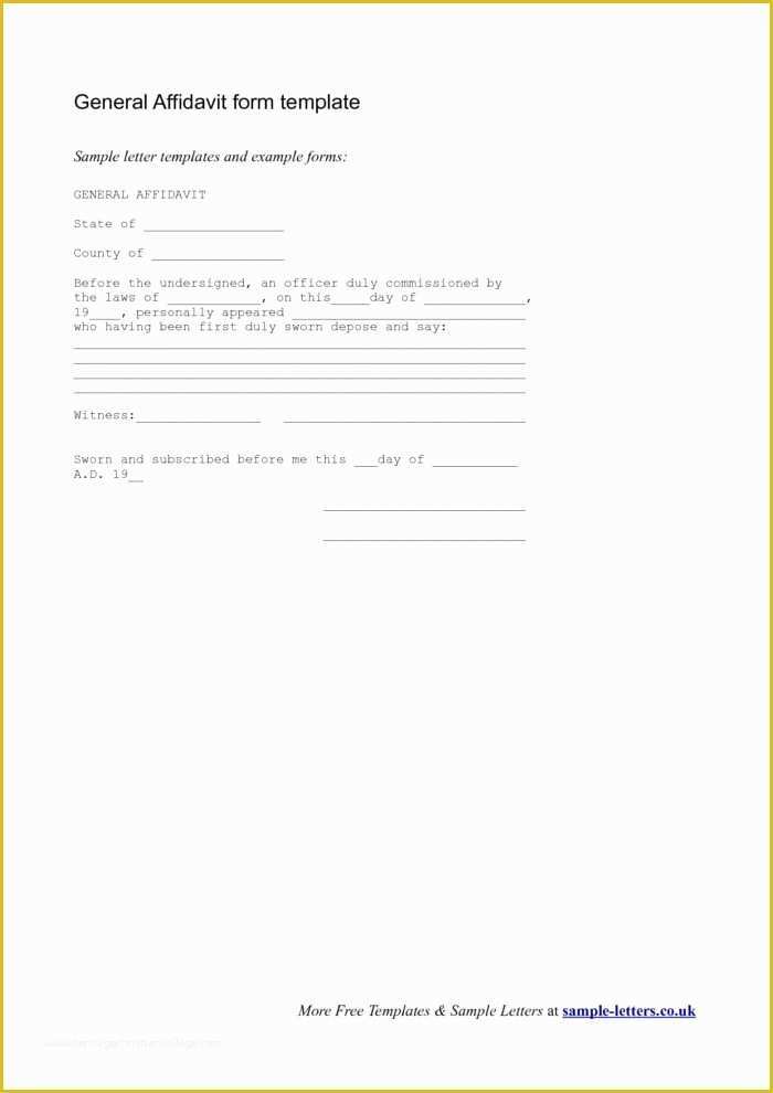 Free Florida Affidavit Template Of Affidavit Template Lost Documents Templates Resume