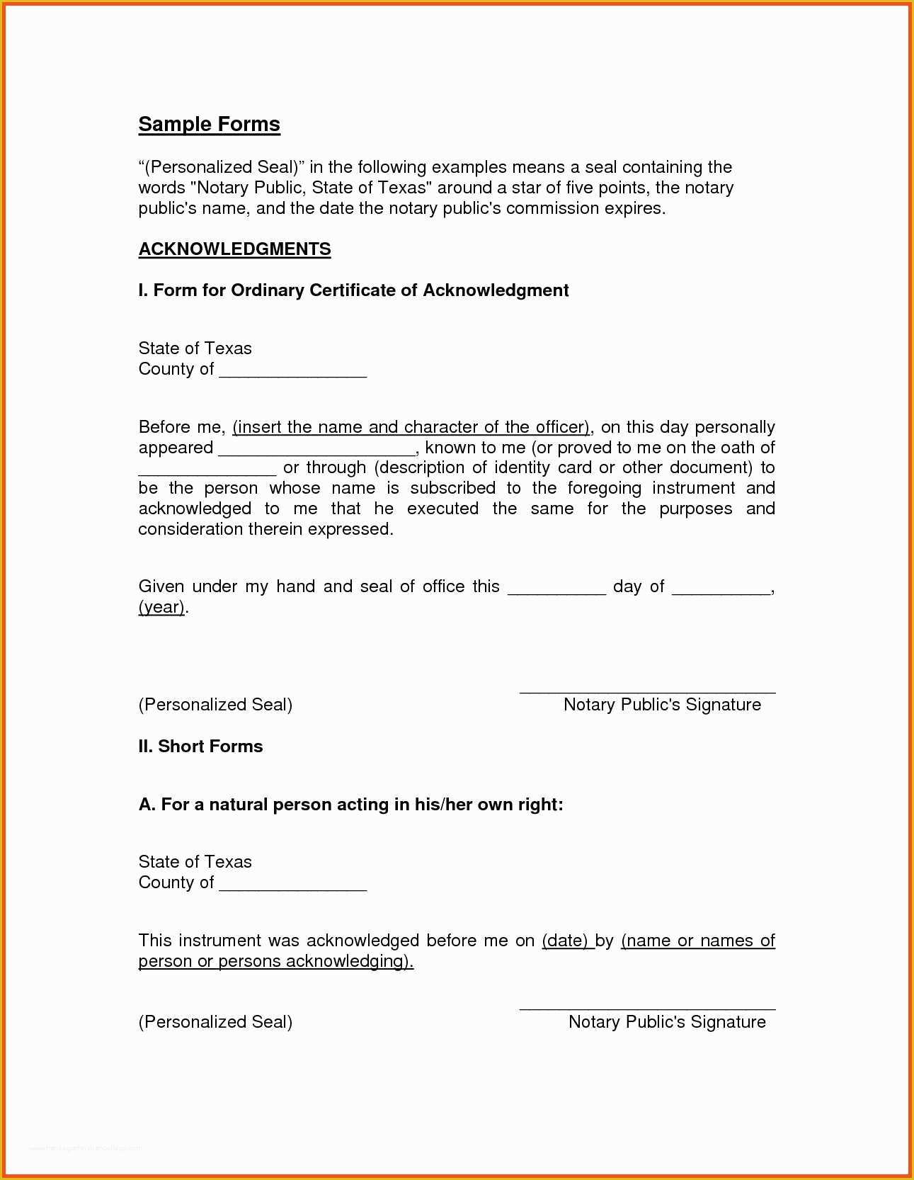 Free Florida Affidavit Template Of Notarized Letter Template Florida Samples