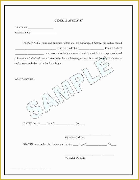 Free Florida Affidavit Template Of Notary Template Word Public Signature Block format