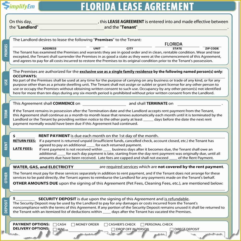 Free Florida Lease Agreement Template Of Florida Lease Agreement