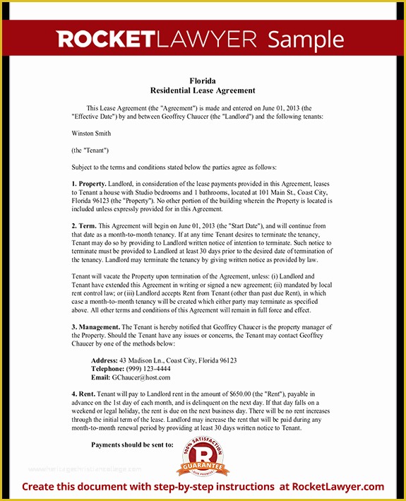 Free Florida Lease Agreement Template Of Florida Lease Agreement
