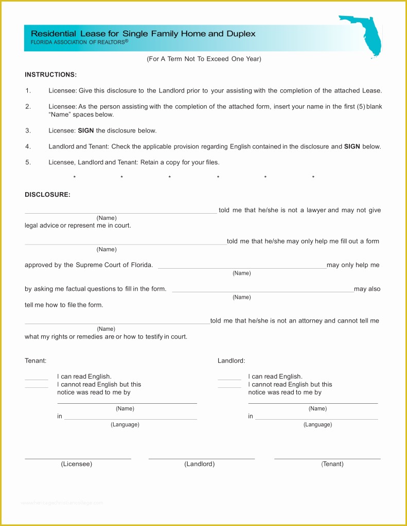 Free Florida Lease Agreement Template Of Free Florida association Of Realtors Residential Lease