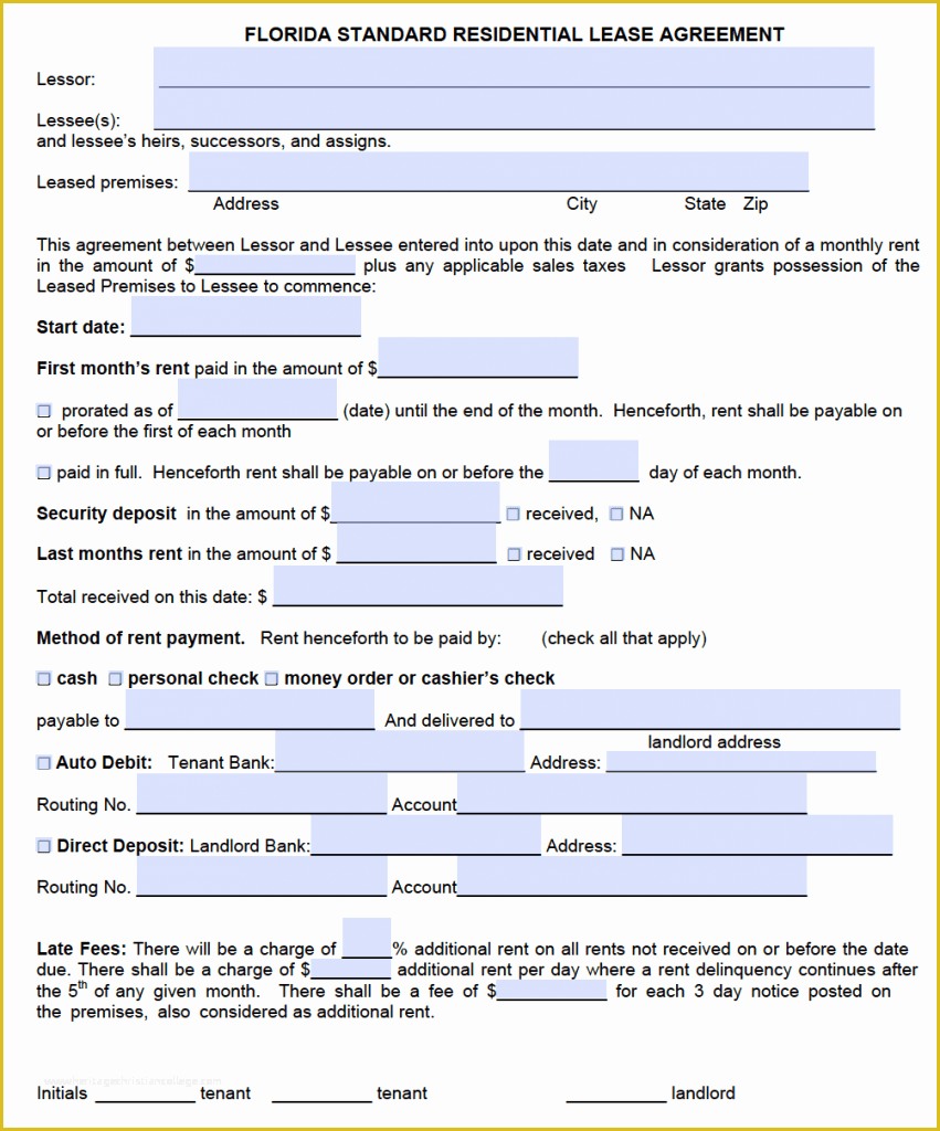 Free Florida Lease Agreement Template Of Free Florida Residential Lease Agreement Template – Pdf – Word