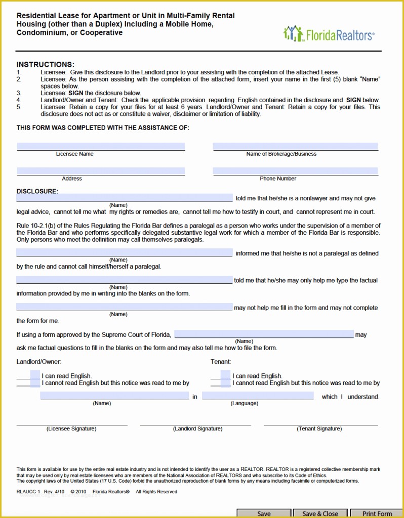 Free Florida Lease Agreement Template Of Free Florida Residential Lease Agreement Template – Pdf – Word