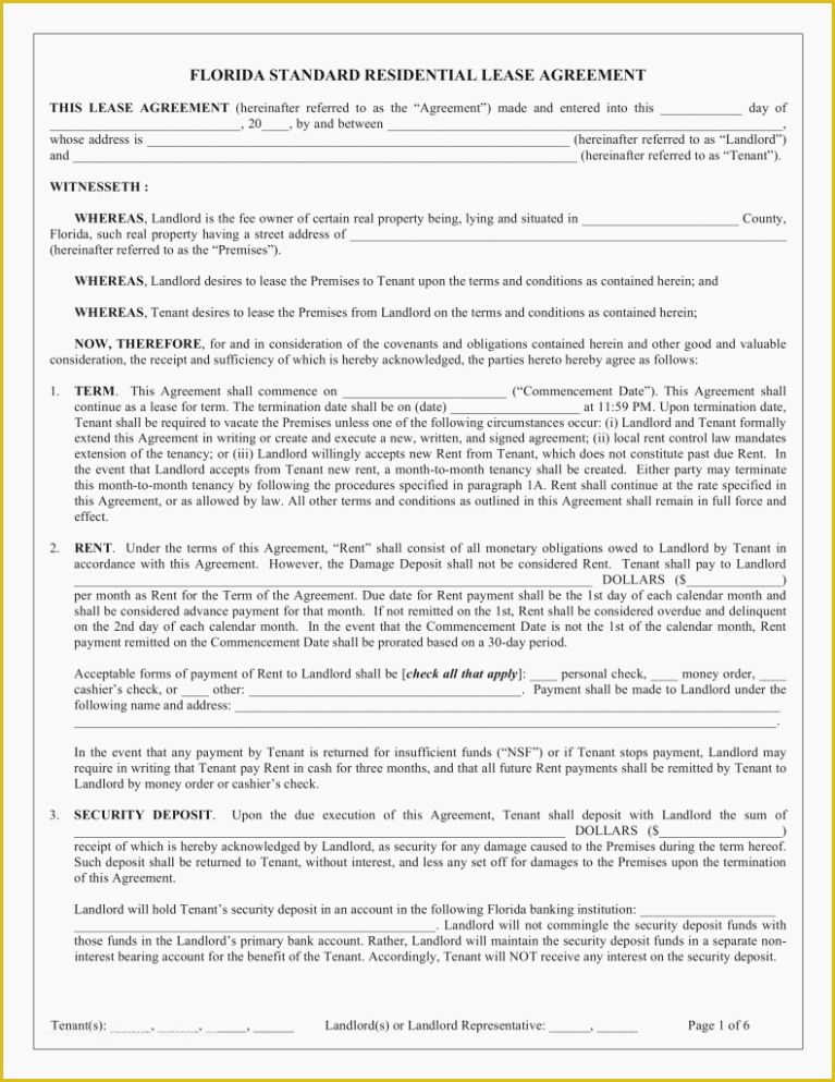 Free Florida Lease Agreement Template Of Ten Precautions You Must Take before