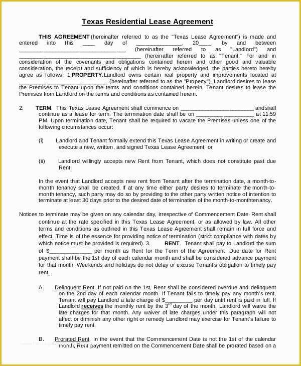 Free Florida Residential Lease Agreement Template Of 17 Printable Residential Lease Agreements