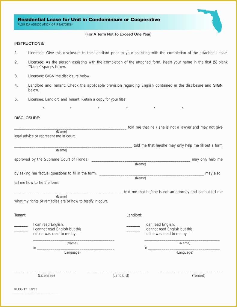 Free Florida Residential Lease Agreement Template Of Condo Lease Agreement Template Florida Templates