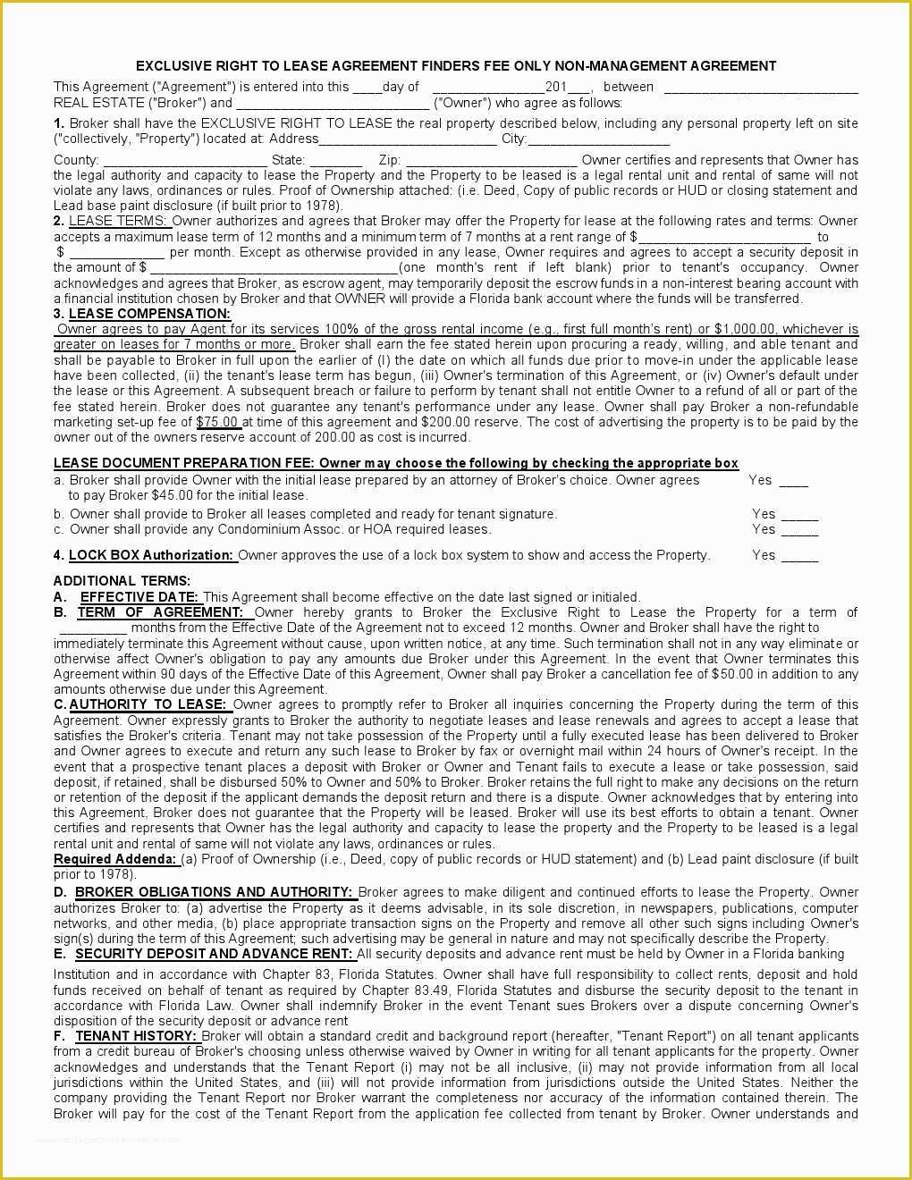 Free Florida Residential Lease Agreement Template Of Free Florida 