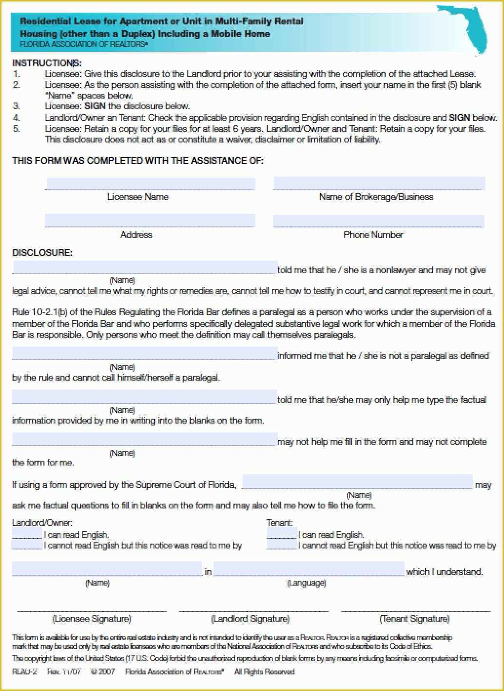 Free Florida Residential Lease Agreement Template Of Free Florida Residential Lease Agreement Pdf