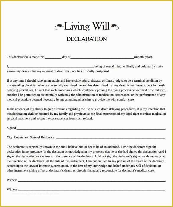 Free Florida Will Templates Of 8 Living Will Samples