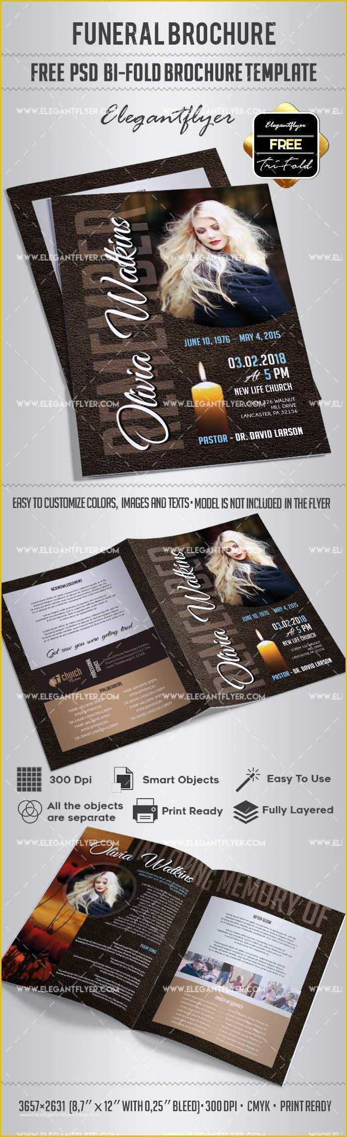 Free Flyer Brochure Templates Of Free Bi Fold Brochure for Funeral – by Elegantflyer