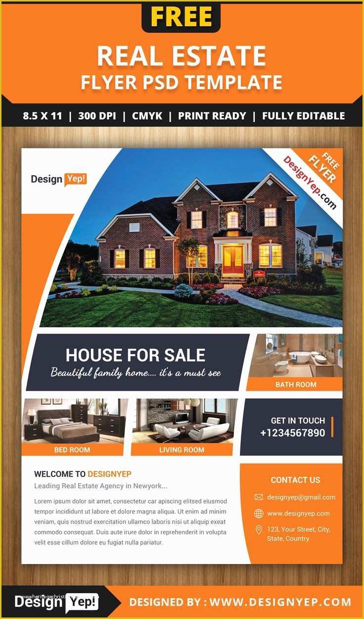 Free Flyer Brochure Templates Of Free Real Estate Flyer Psd Template 7861 Designyep