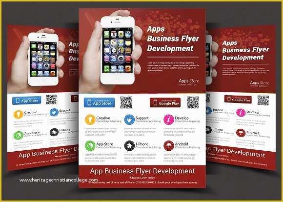 Free Flyer Design Templates App Of App Flyers Flyer Templates Creative Market