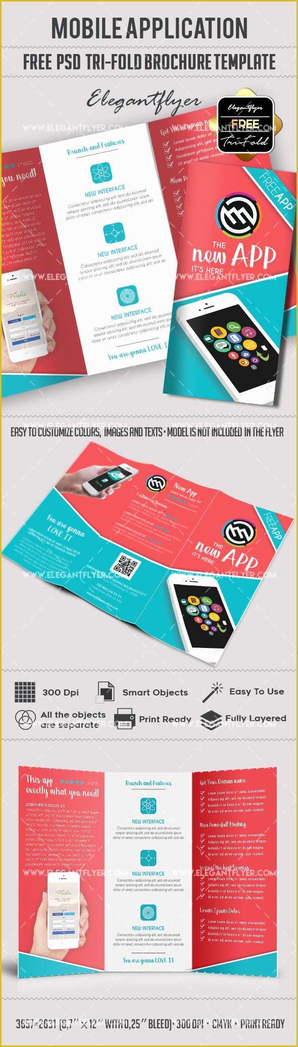 Free Flyer Design Templates App Of Free Mobile Application Tri Fold Psd Brochure – by