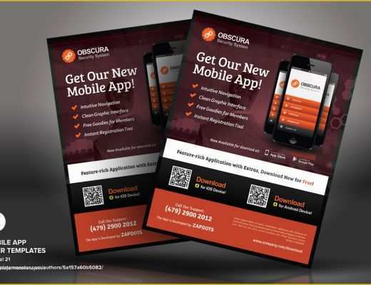 Free Flyer Design Templates App Of Mobile App Flyer Psd Template