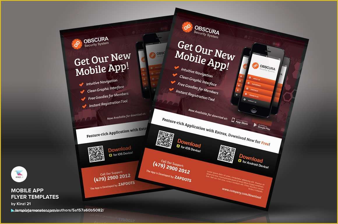 Free Flyer Design Templates App Of Mobile App Flyer Psd Template