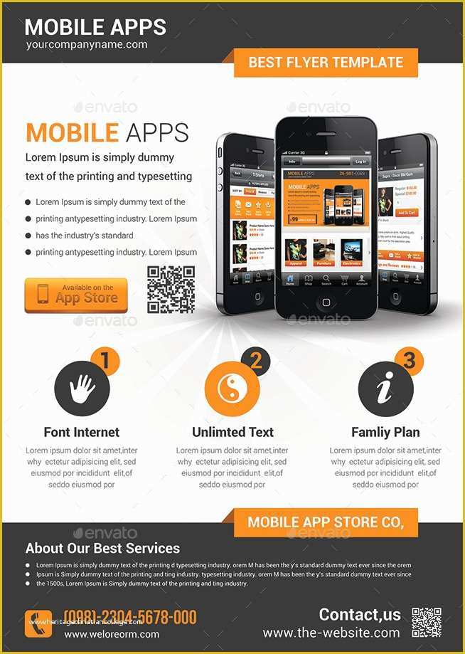 Free Flyer Design Templates App Of Mobile App Flyer Template by Afjamaal