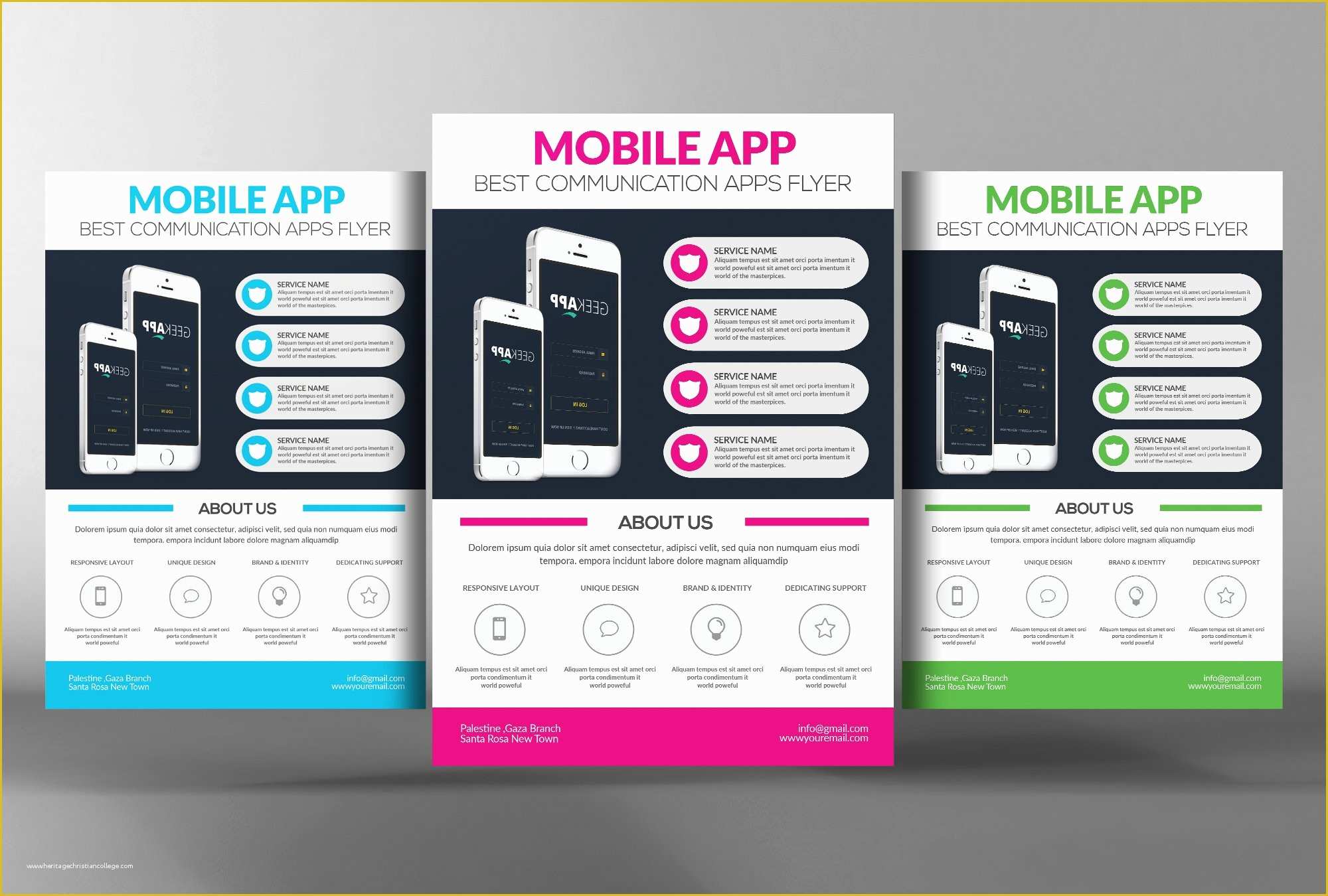 Free Flyer Design Templates App Of Mobile App Flyer Template Flyer Templates Creative Market