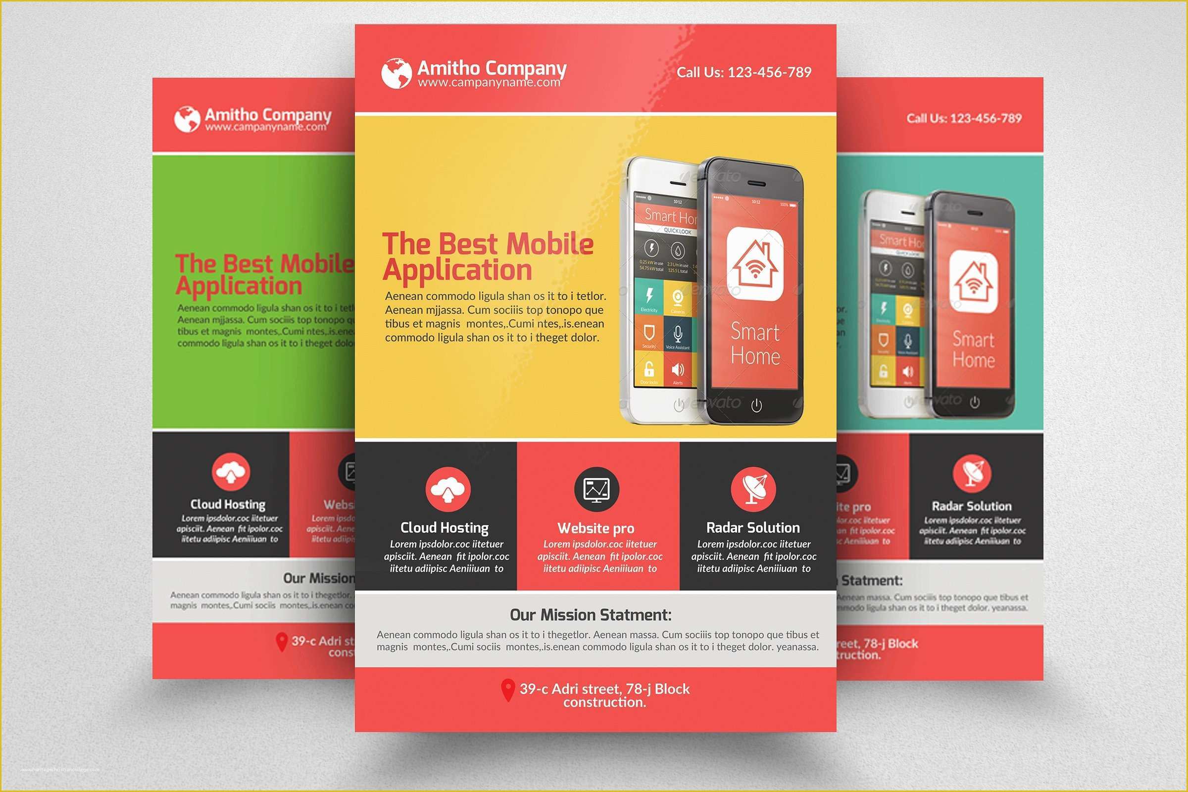 Free Flyer Design Templates App Of Mobile App Flyer Template Flyer Templates Creative Market