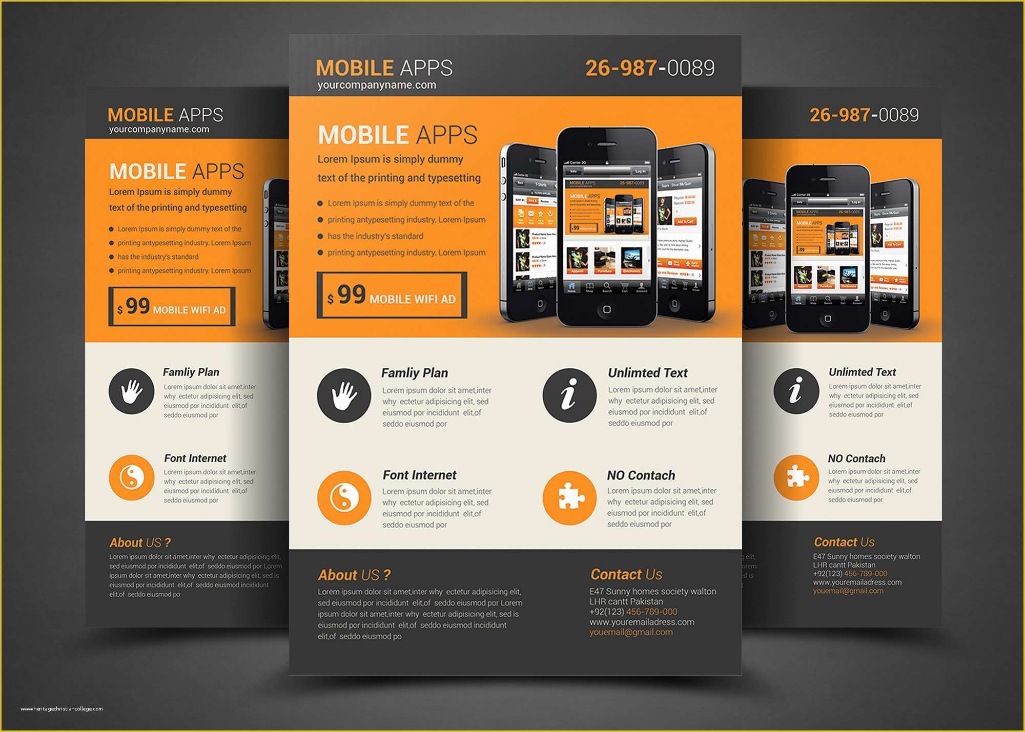 Free Flyer Design Templates App Of Mobile App Flyer Template Flyer Templates On Creative Market