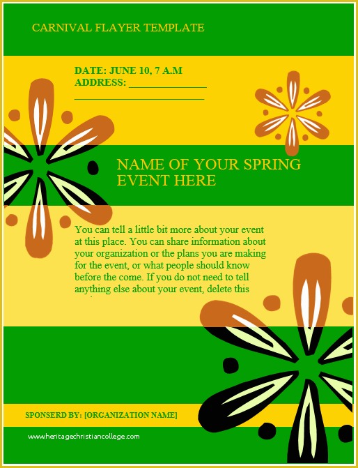 Free Flyer Templates for Microsoft Word Of Carnival Flyer Template – Microsoft Word Templates
